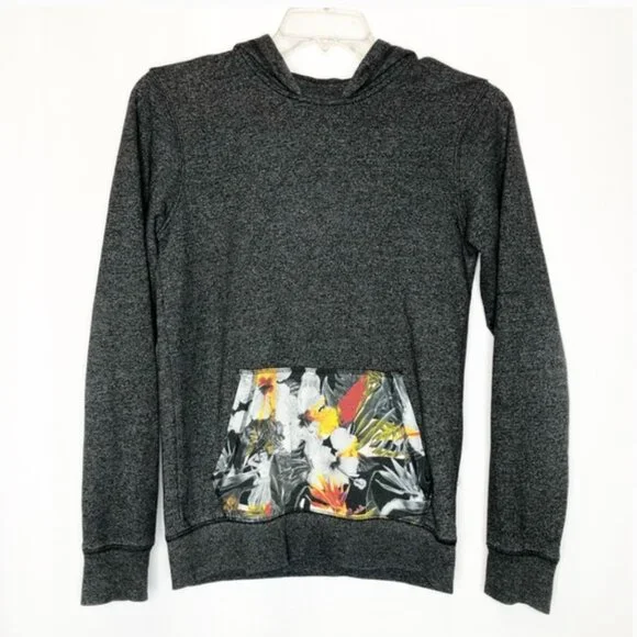 On the Byas Hawaiian Print Lightweight Gray Hoodie, Men's Small - Picture 1 of 8